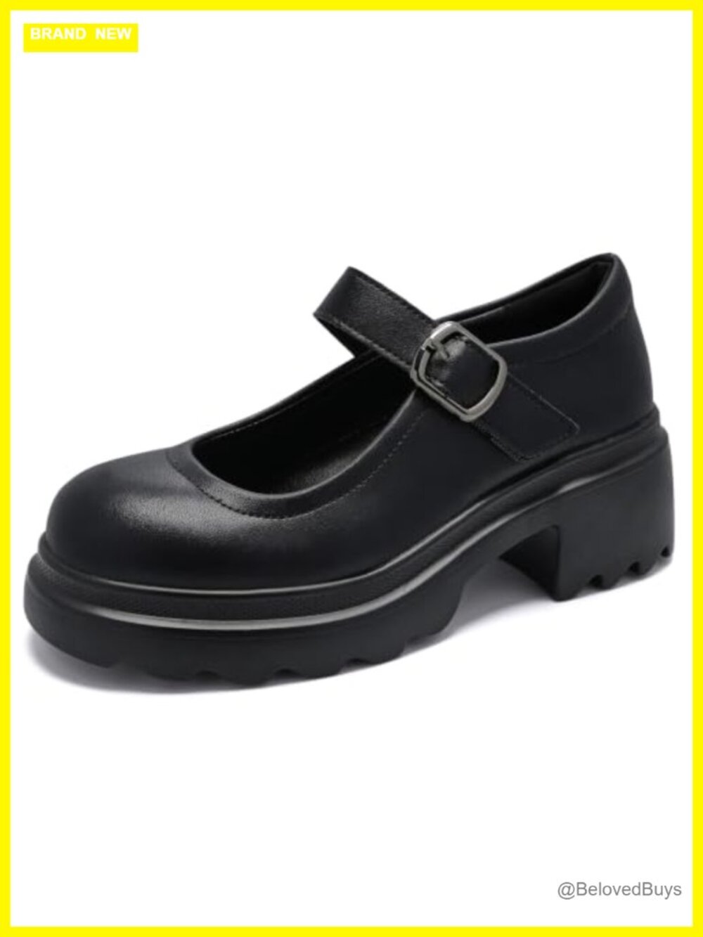 Vegan Leather Platform Heels Mary Jane Shoes Wide Width Comfortable Dress Pumps